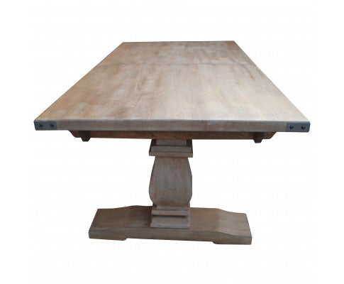 Gloriosa Dining Table 258-348cm Extendable Pedestal Mango Wood - Honey Wash