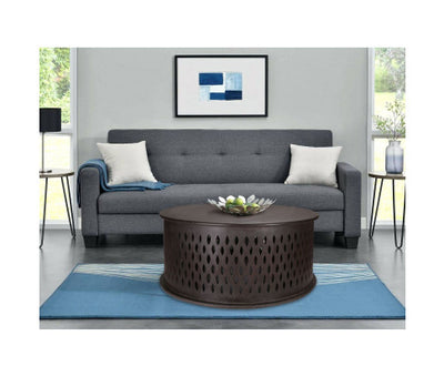 Pansy Wooden Round 80cm Coffee Table - Brown