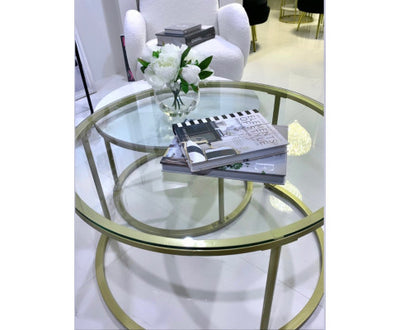 Interior Ave - Elle Luxe - Marble & Gold Nested Coffee Table