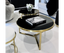 Interior Ave - Designer Giselle Black Glass & Brushed Gold Coffee Table Set