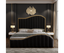 Elegant Luxury King Size Velvet Fabric Storage Bedframe Golden Trim-Black