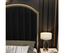 Elegant Luxury King Size Velvet Fabric Storage Bedframe Golden Trim-Black