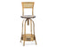 Gold Black Swivel Kitchen Bar Stool Chair with High Back in Netted Design Frame