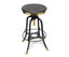 Industrial Wooden Height Adjustable Swivel Bar Stool - Gold Black