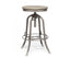 Industrial Height Adjustable Swivel Bar Stool with Oak Wood Top - Grey Finish