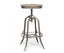 Industrial Height Adjustable Swivel Bar Stool with Oak Wood Top - Grey Finish