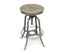 Industrial Height Adjustable Swivel Bar Stool with Oak Wood Top - Grey Finish