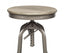 Industrial Height Adjustable Swivel Bar Stool with Oak Wood Top - Grey Finish