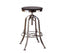 Industrial Wooden Height Adjustable Swivel Bar Stool - Nickel Black