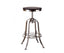 Industrial Wooden Height Adjustable Swivel Bar Stool - Nickel Black