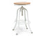 White Bar Stool Hamptons Style Height Adjustable and Swivel with Natural Wood Top