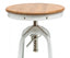 White Bar Stool Hamptons Style Height Adjustable and Swivel with Natural Wood Top