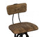 Industrial Wooden Height Adjustable Swivel Bar Stool Chair with Back - Black Rustic