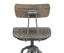 Industrial Swivel Height Adjustable Grey Oak Wood Bar Stool Chair with Back