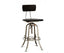 Industrial Wooden Height Adjustable Swivel Bar Stool Chair with Back - Nickel Black