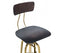 Industrial Wooden Height Adjustable Swivel Black Gold Bar Stool Chair with Back