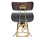 Industrial Wooden Height Adjustable Swivel Black Gold Bar Stool Chair with Back