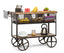 Retro Wooden Kitchen Island Trolley on Wheels with Storage Drawers