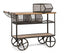 Retro Wooden Kitchen Island Trolley on Wheels with Storage Drawers