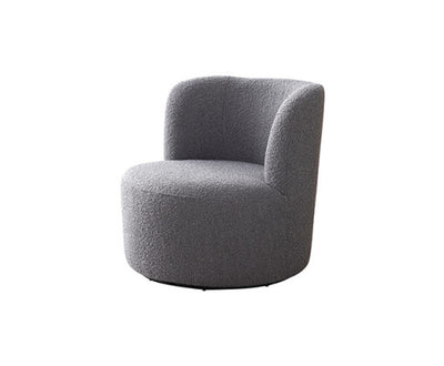 Como Arm Chair Fabric Upholstery Dark Grey Colour Wooden Structure High Density Foam Rotating Metal Chassis