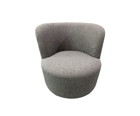 Como Arm Chair Fabric Upholstery Dark Grey Colour Wooden Structure High Density Foam Rotating Metal Chassis