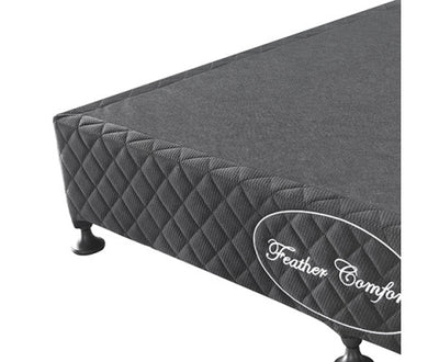 Mattress Base Ensemble Double Size Solid Wooden Slat in Black with Removable Cover