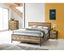 4 Pieces Bedroom Suite with Particle Board Contraction and Metal Legs Queen Size Oak Colour Bed, Bedside Table & Tallboy