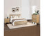 4 Pieces Bedroom Suite Double Size in Solid Wood Antique Design Light Brown Bed, Bedside Table & Tallboy