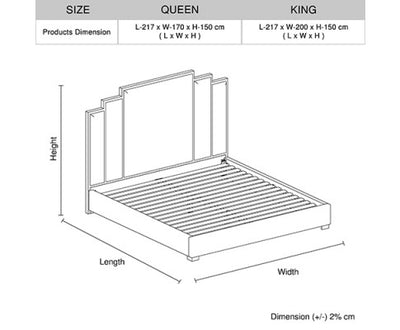 Austin Bed Frame Polyester Turquoise Fabric Padded Upholstery High Quality Slats Polished Stainless Steel Feet