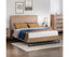 King size Bed Frame Solid Wood Acacia Veneered Bedroom Furniture Steel Legs