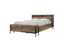 Queen Size Storage Bed Farme in Oak Colour with Particle Board Contraction and Metal Legs