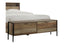 Queen Size Storage Bed Farme in Oak Colour with Particle Board Contraction and Metal Legs