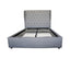 Bed Frame Queen Size in Grey Fabric Upholstered French Provincial High Bedhead