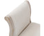 Oak Wood Linen Fabric Beige White Washed Finish Bench Chair