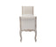 Oak Wood Linen Fabric Beige White Washed Finish Bench Chair