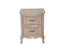 Bedside Table Oak Wood Plywood Veneer White Washed Finish Storage Drawers