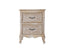 Bedside Table Oak Wood Plywood Veneer White Washed Finish Storage Drawers