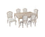 Medium Size Oak Wood White Washed Finish Dining Set