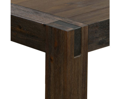 Dining Table 180cm Medium Size with Solid Acacia Wooden Base in Chocolate Colour