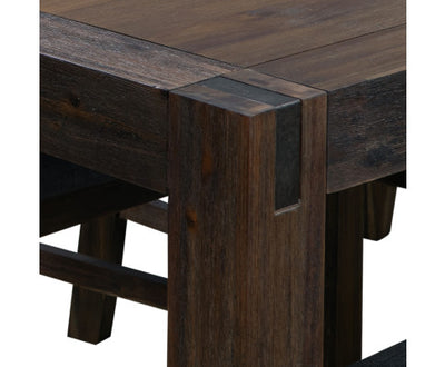 Dining Table 180cm Medium Size with Solid Acacia Wooden Base in Chocolate Colour