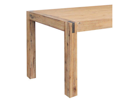 Dining Table 210cm Large Size with Solid Acacia Wooden Base in Oak Colour