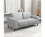 2 Seater Sofa Light Grey Fabric Lounge Set for Living Room Couch with Solid Wooden Frame Black Legs