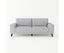 2 Seater Sofa Light Grey Fabric Lounge Set for Living Room Couch with Solid Wooden Frame Black Legs