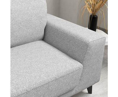 2 Seater Sofa Light Grey Fabric Lounge Set for Living Room Couch with Solid Wooden Frame Black Legs