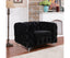 Single Seater Black Sofa Classic Armchair Button Tufted in Velvet Fabric with Metal Legs