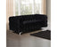 2 Seater Sofa Classic Button Tufted Lounge in Black Velvet Fabric with Metal Legs