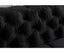 2 Seater Sofa Classic Button Tufted Lounge in Black Velvet Fabric with Metal Legs