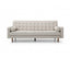 Sofa Bed 3 Seater Button Tufted Lounge Set for Living Room Couch in Fabric Beige Colour