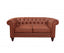 2 Seater Brown Sofa Lounge Chesterfireld Style Button Tufted in Faux Leather