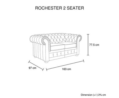 2 Seater Genuine Leather Upholstery Deep Quilting Pocket Spring Button Studding Sofa Lounge Set for Living Room Couch In Brown Colour